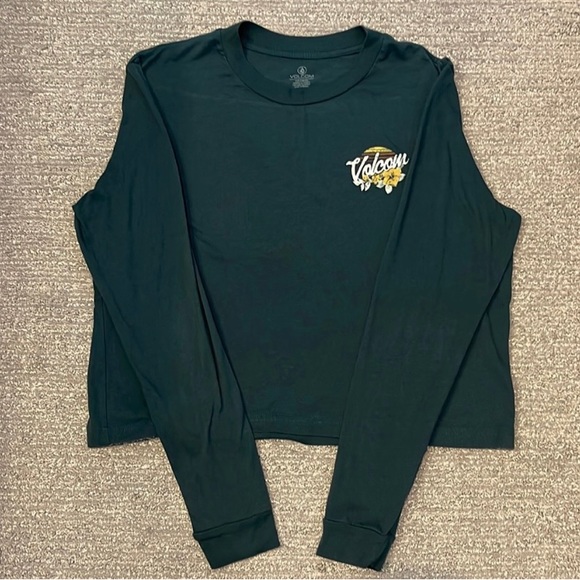 Volcom Emerald Green Forest Pine Sunset Bloom Floral Graphic Tee - Picture 6 of 16